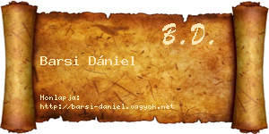 Barsi Dániel névjegykártya